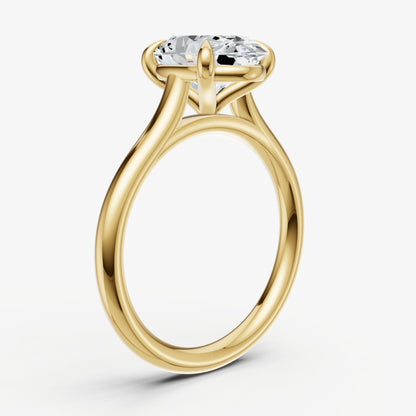 Oval Cathedral Set Solitaire Engagement Ring