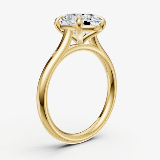 Oval Cathedral Set Solitaire Engagement Ring