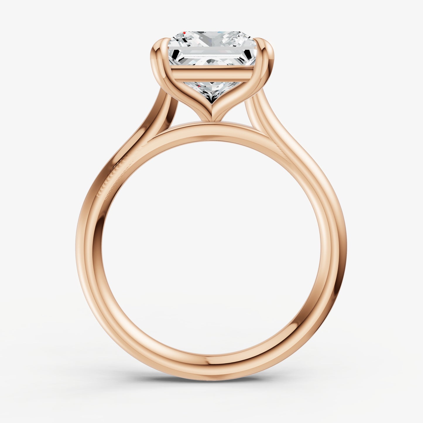 Princess Cathedral Set Solitaire Engagement Ring