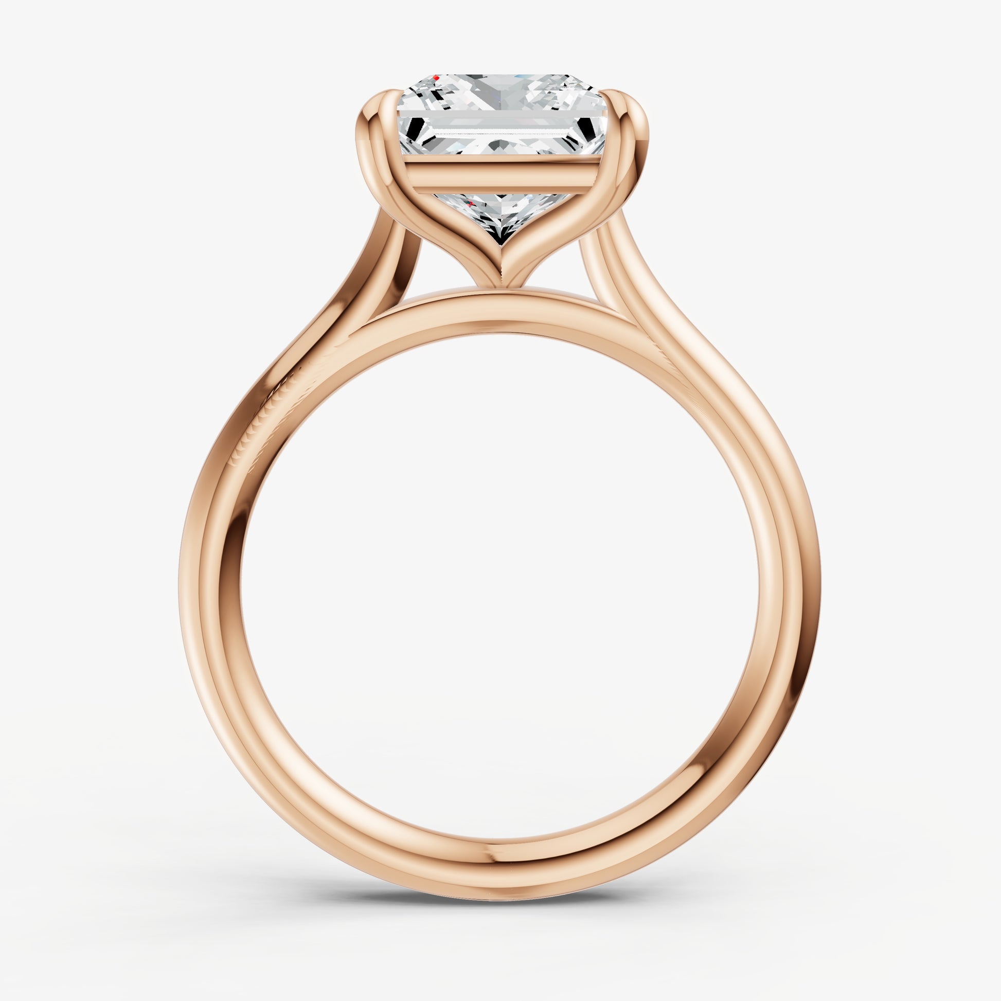 Princess Cathedral Set Solitaire Engagement Ring