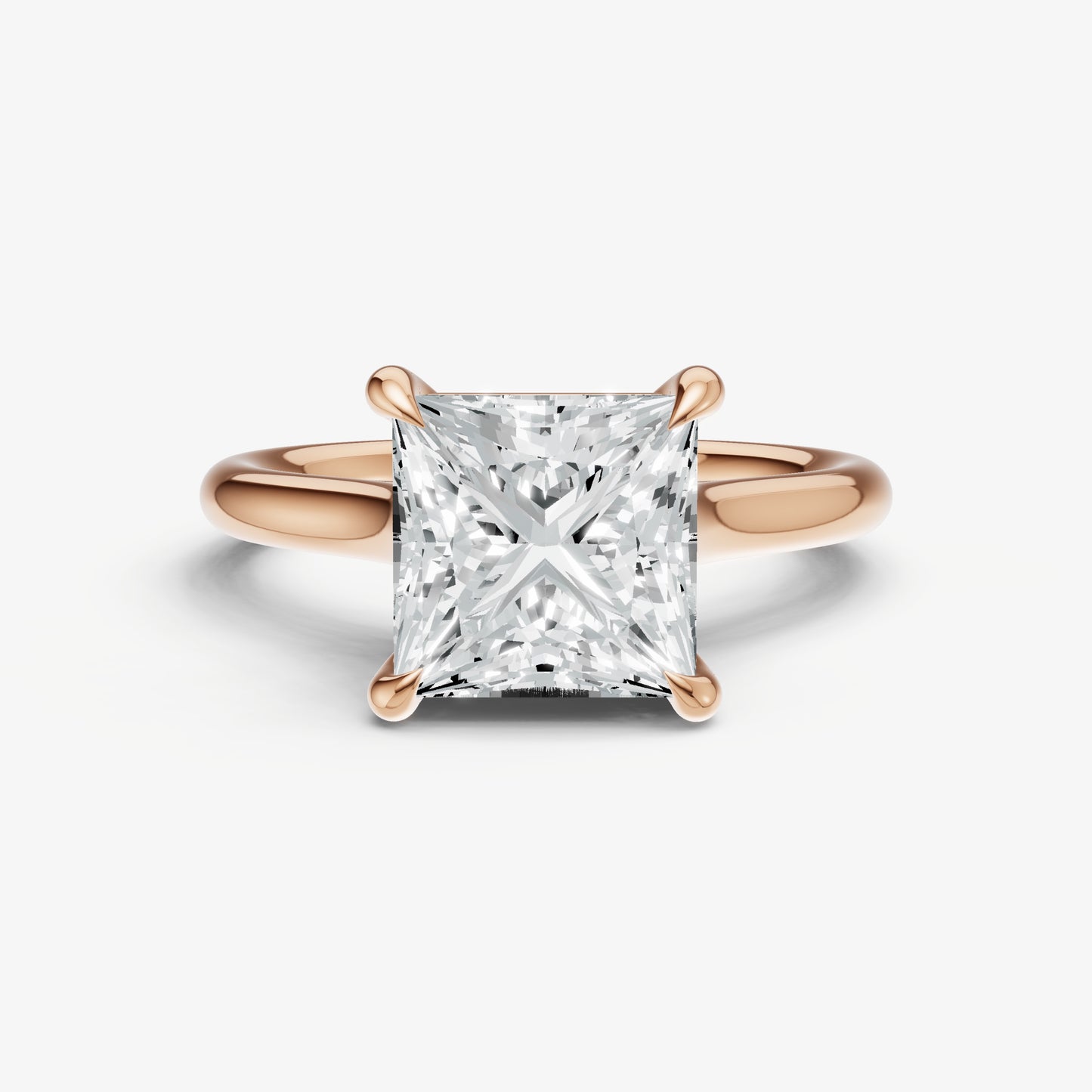 Princess Cathedral Set Solitaire Engagement Ring