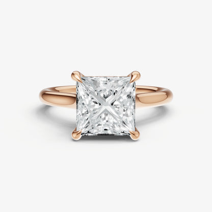 Princess Cathedral Set Solitaire Engagement Ring