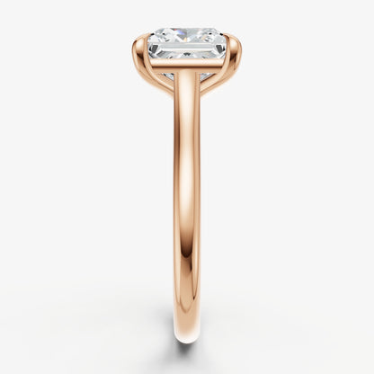 Princess Cathedral Set Solitaire Engagement Ring