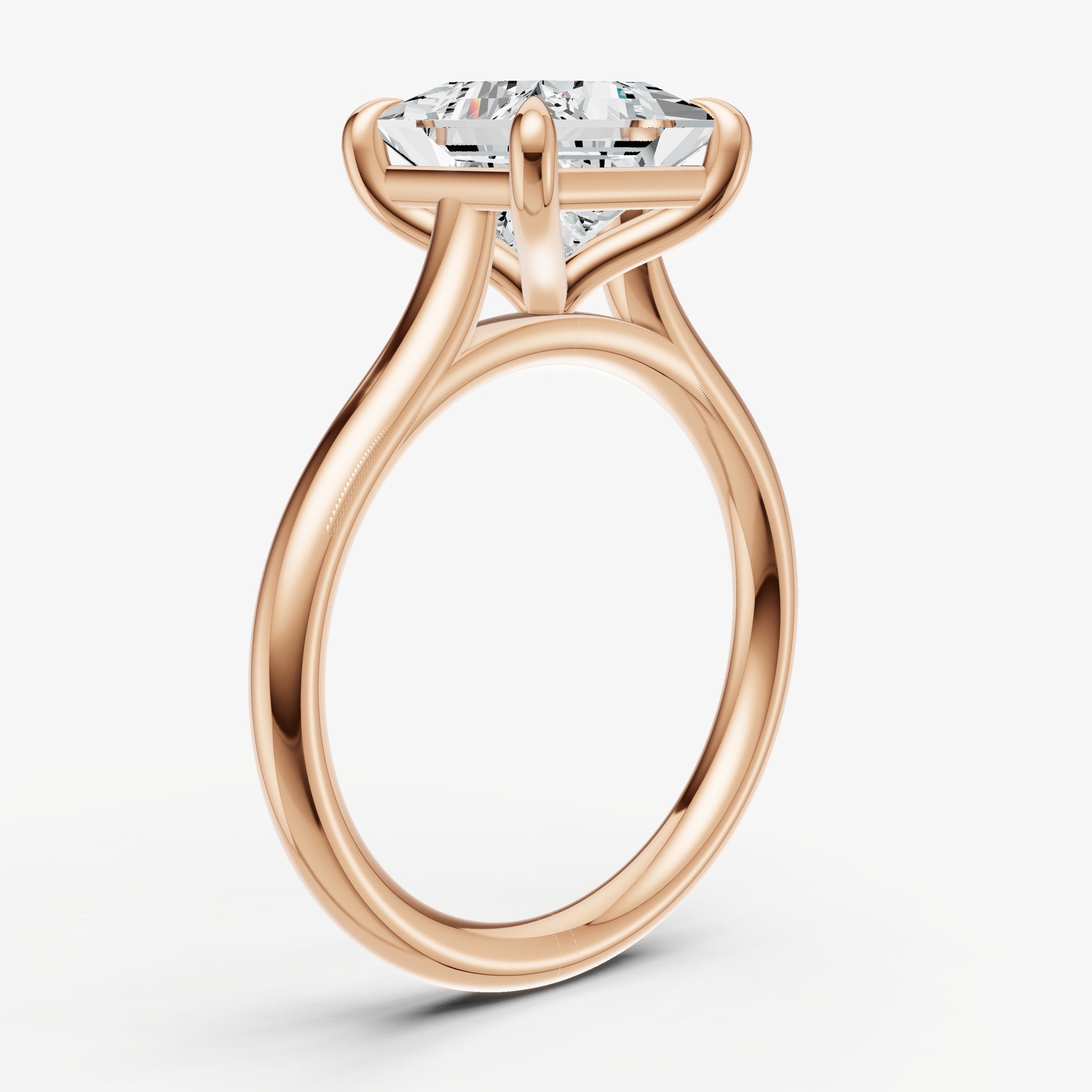 Princess Cathedral Set Solitaire Engagement Ring