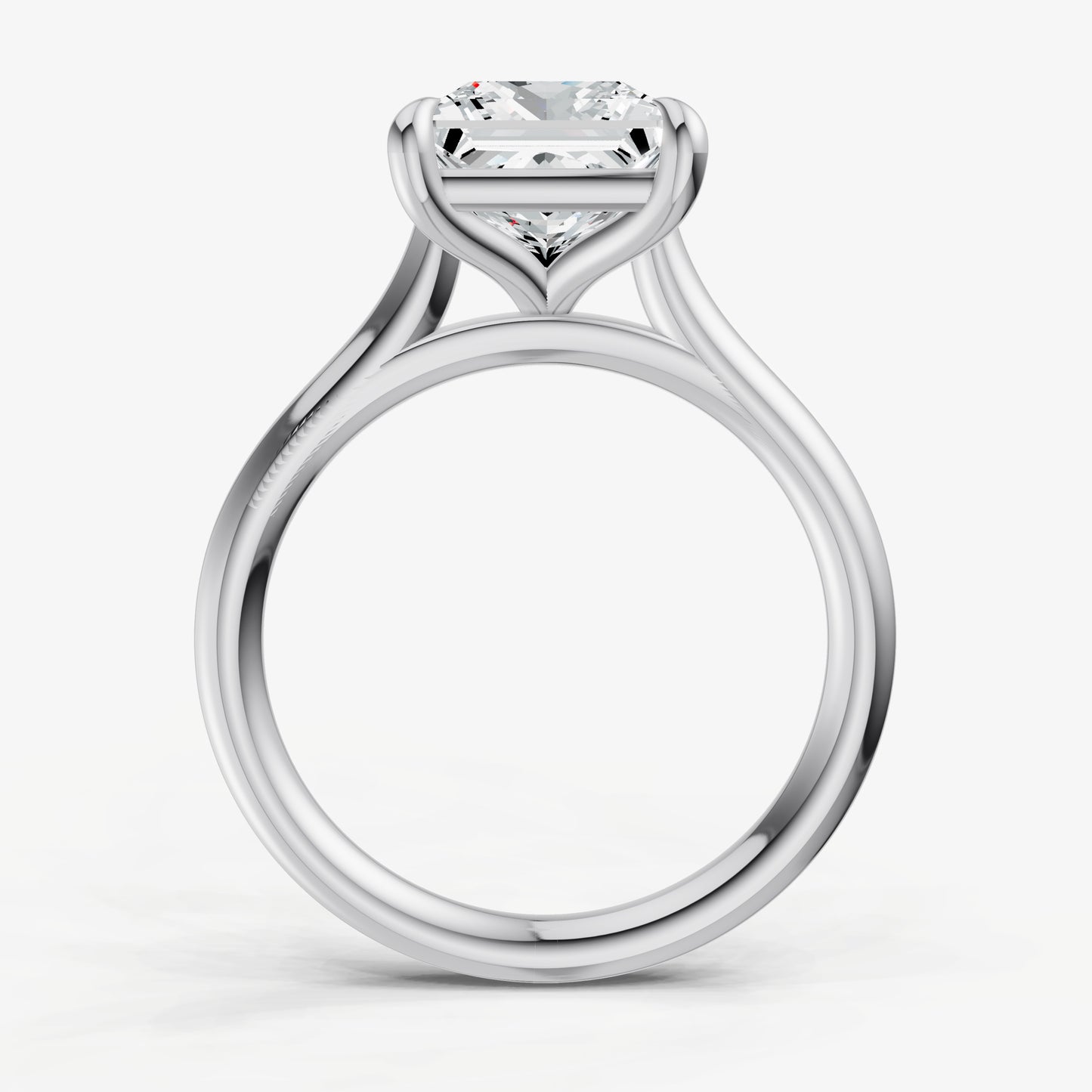 Princess Cathedral Set Solitaire Engagement Ring