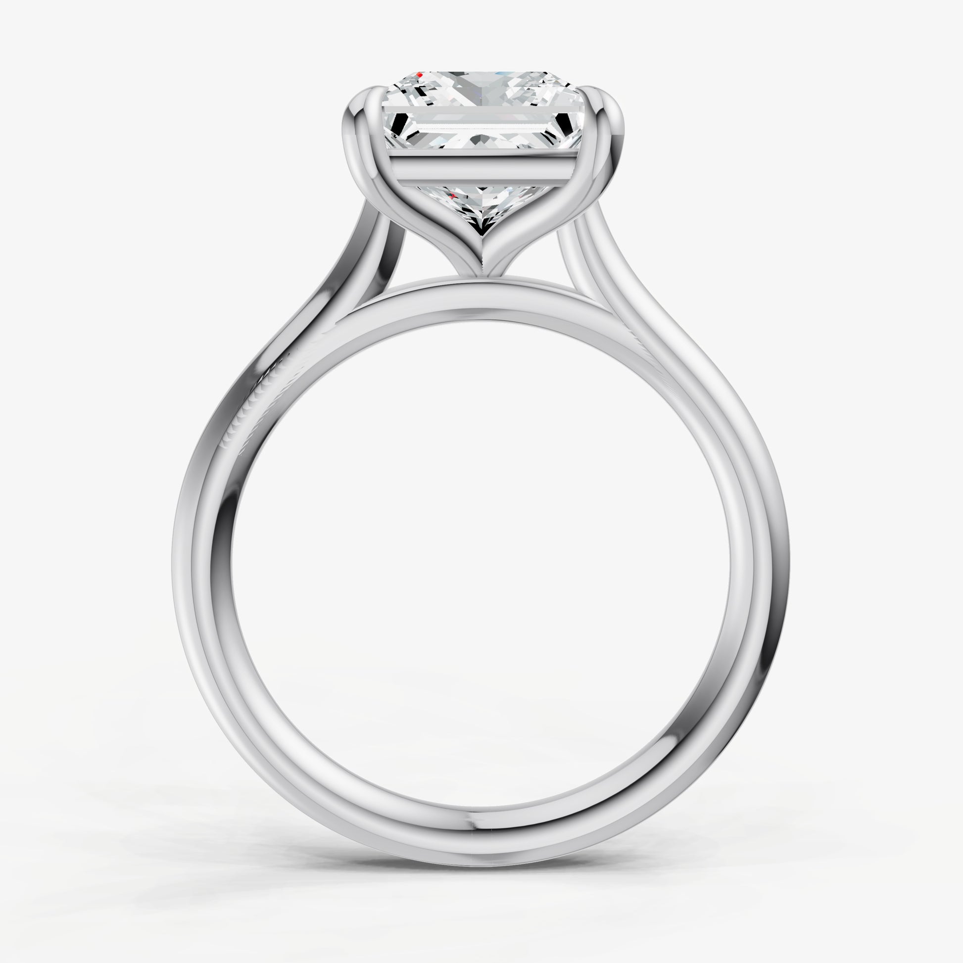 Princess Cathedral Set Solitaire Engagement Ring