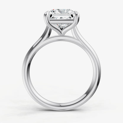 Princess Cathedral Set Solitaire Engagement Ring