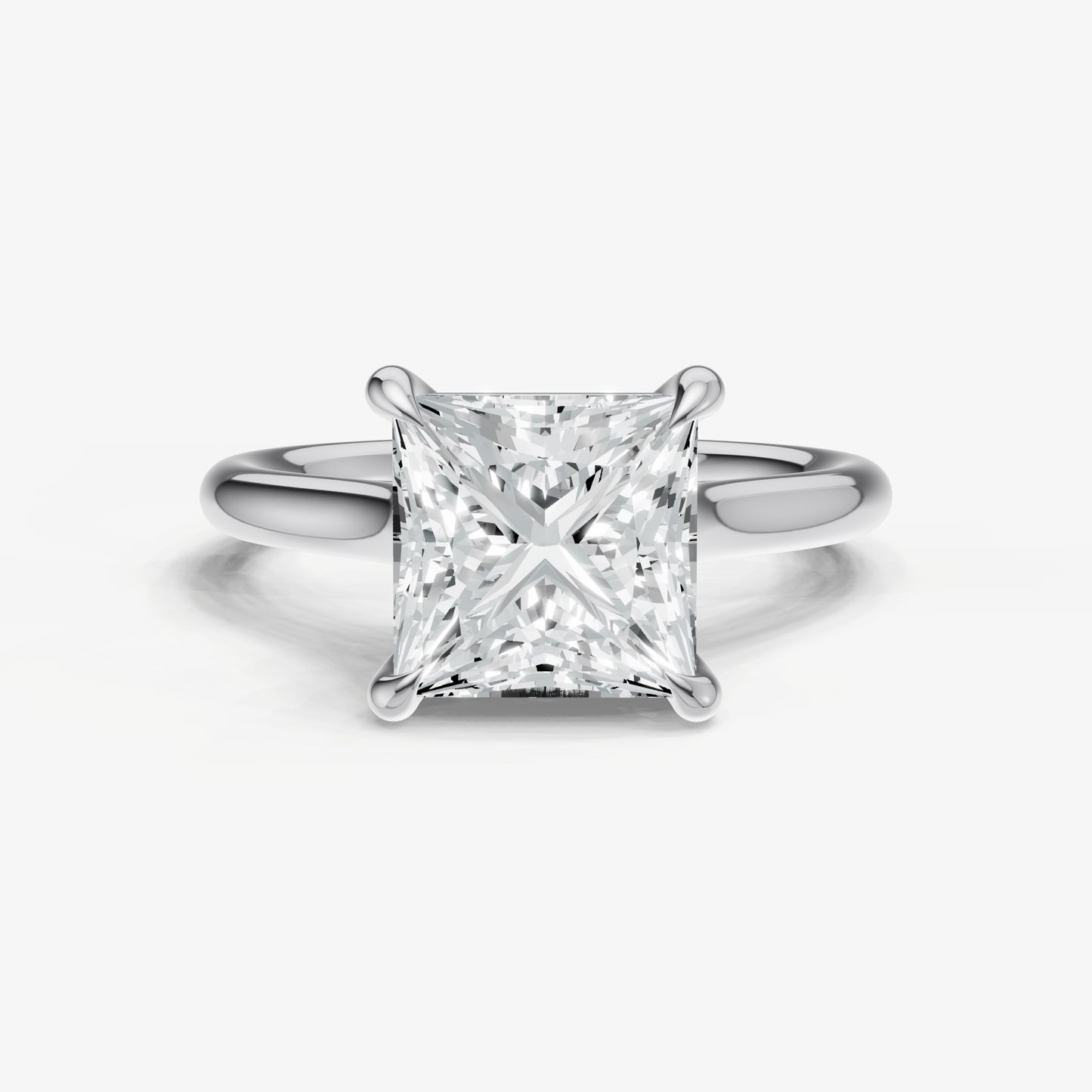 Princess Cathedral Set Solitaire Engagement Ring