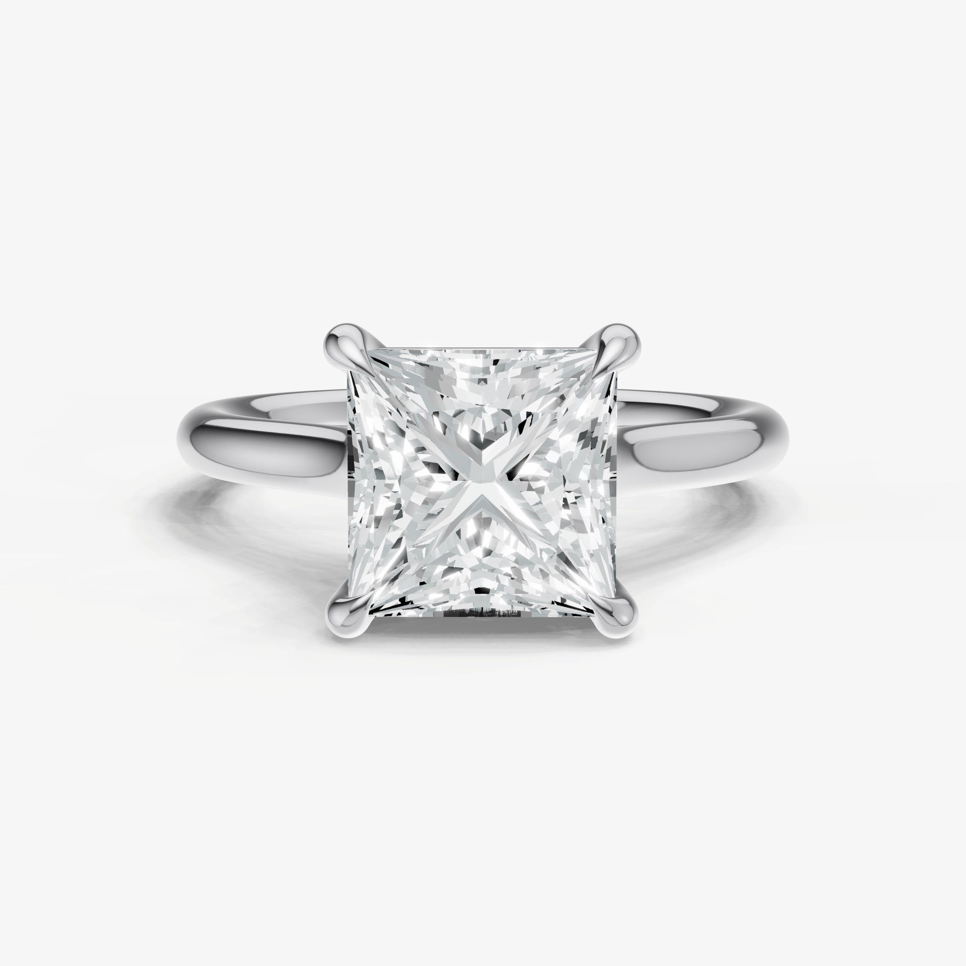 Princess Cathedral Set Solitaire Engagement Ring