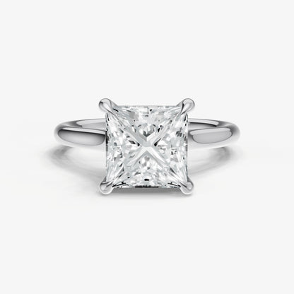 Princess Cathedral Set Solitaire Engagement Ring