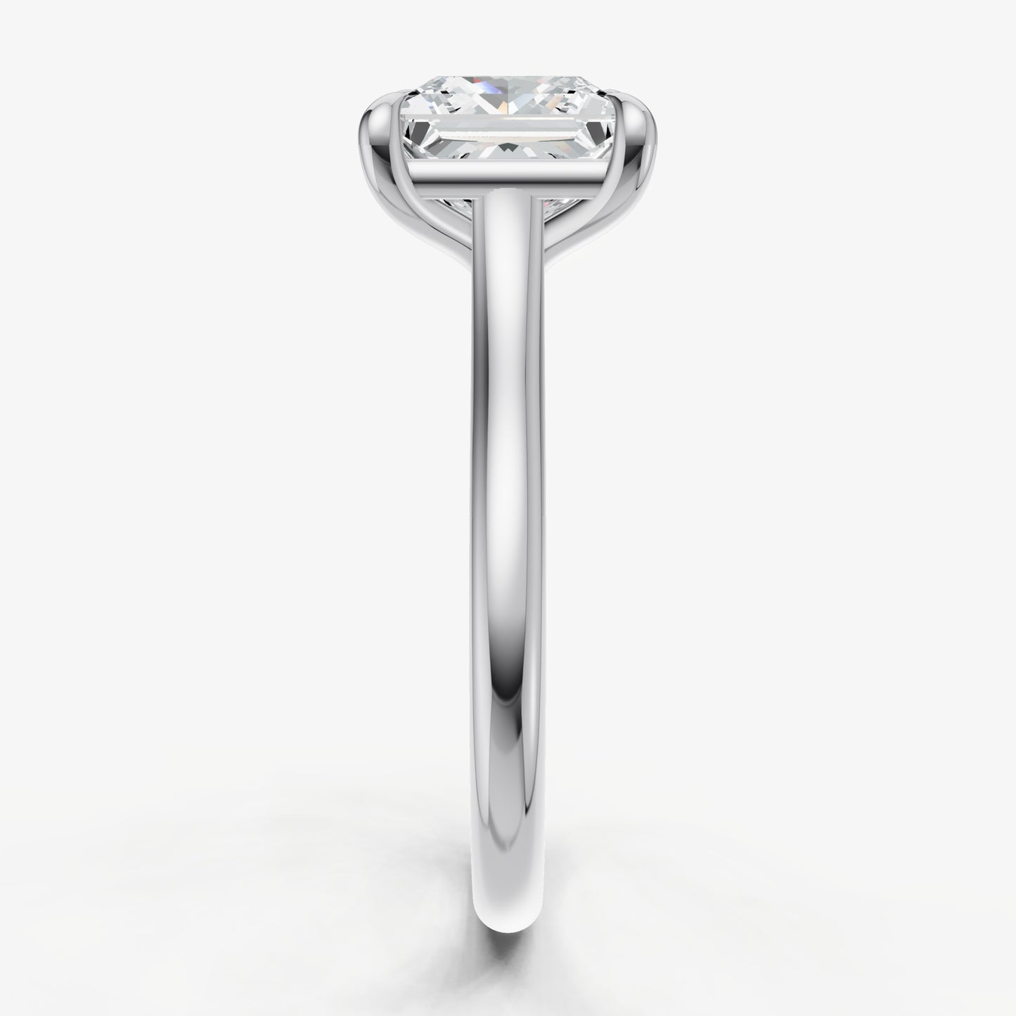 Princess Cathedral Set Solitaire Engagement Ring