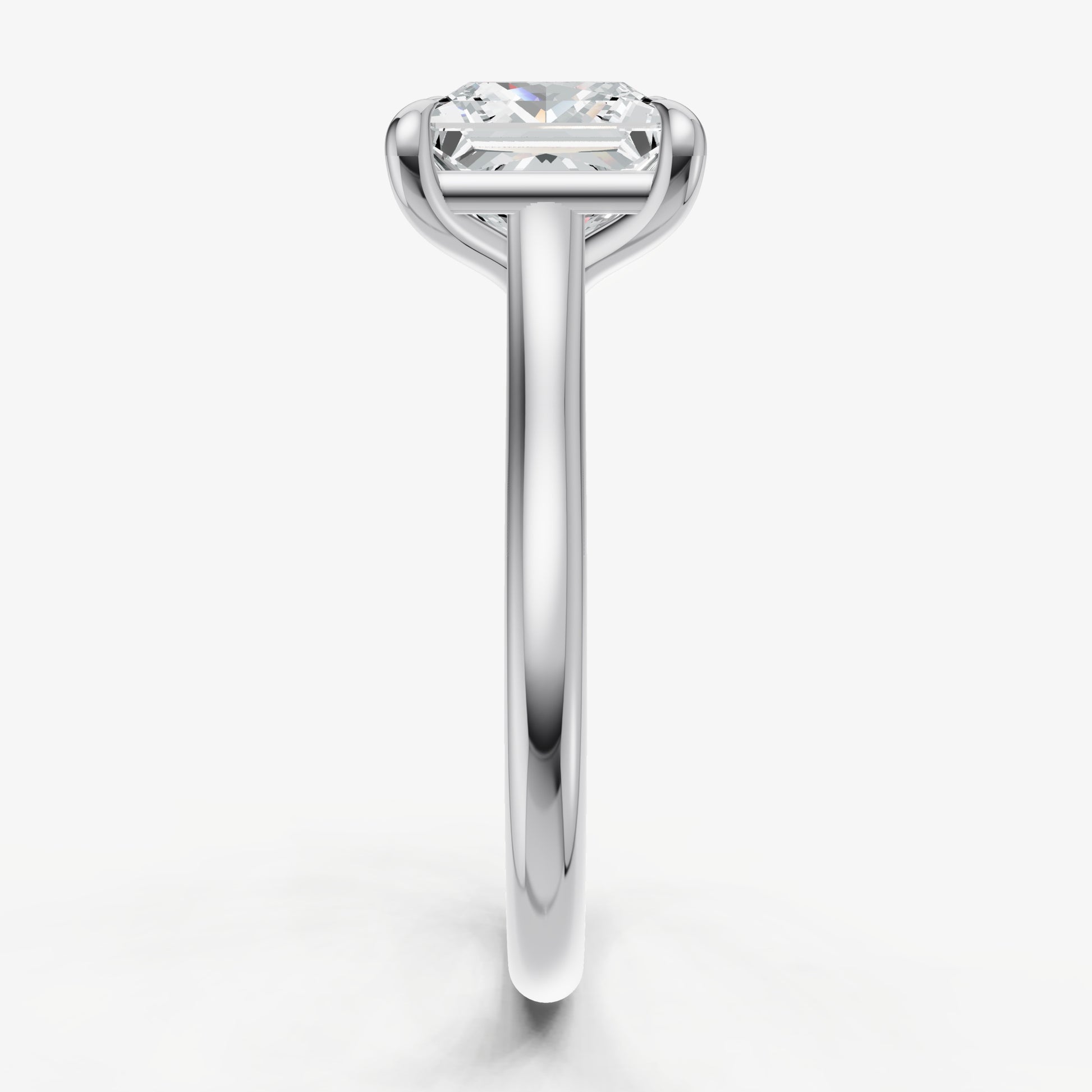 Princess Cathedral Set Solitaire Engagement Ring