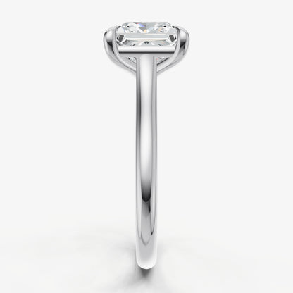 Princess Cathedral Set Solitaire Engagement Ring