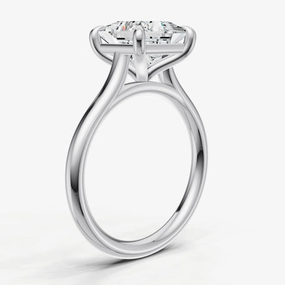 Princess Cathedral Set Solitaire Engagement Ring