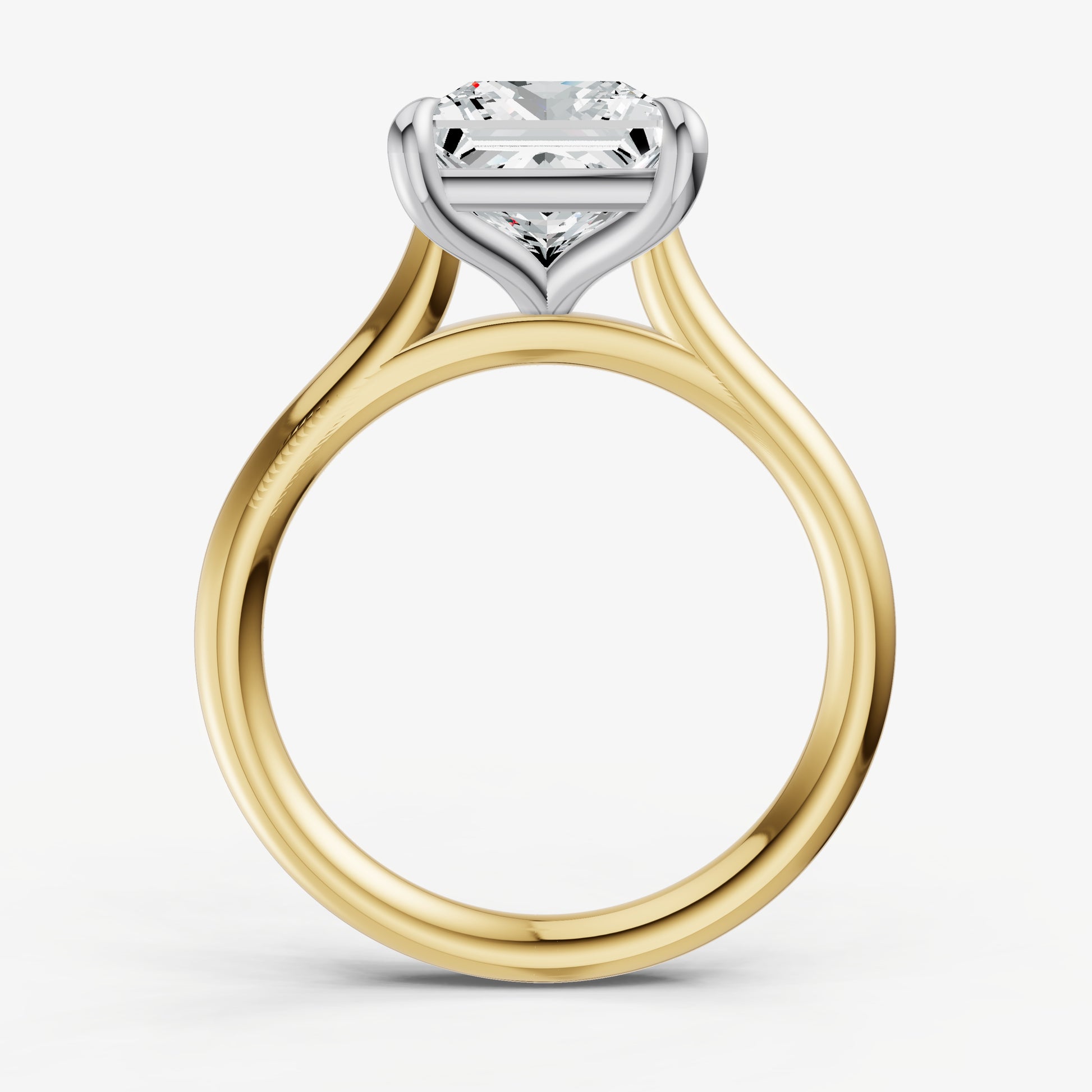 Princess Cathedral Set Solitaire Engagement Ring