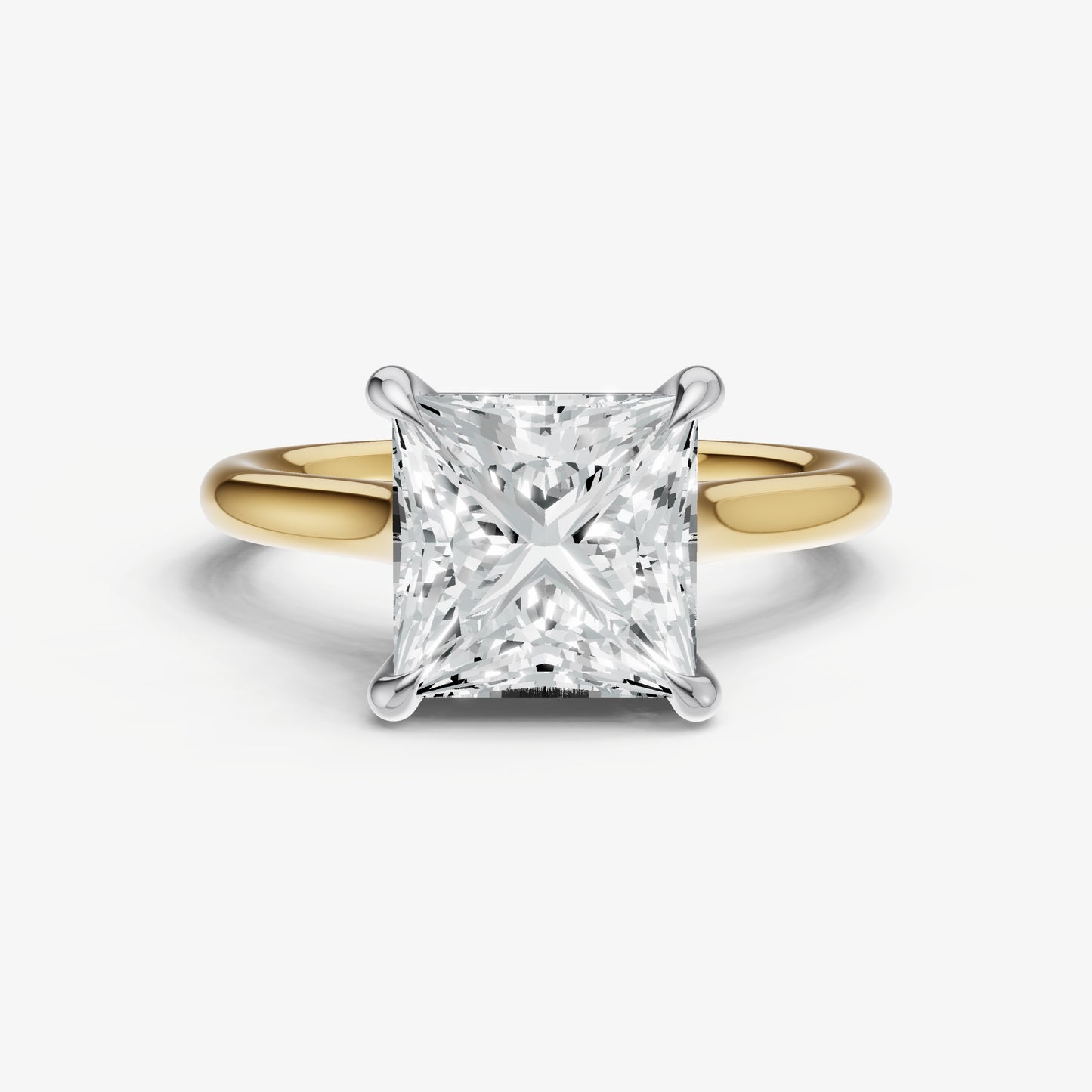 Princess Cathedral Set Solitaire Engagement Ring