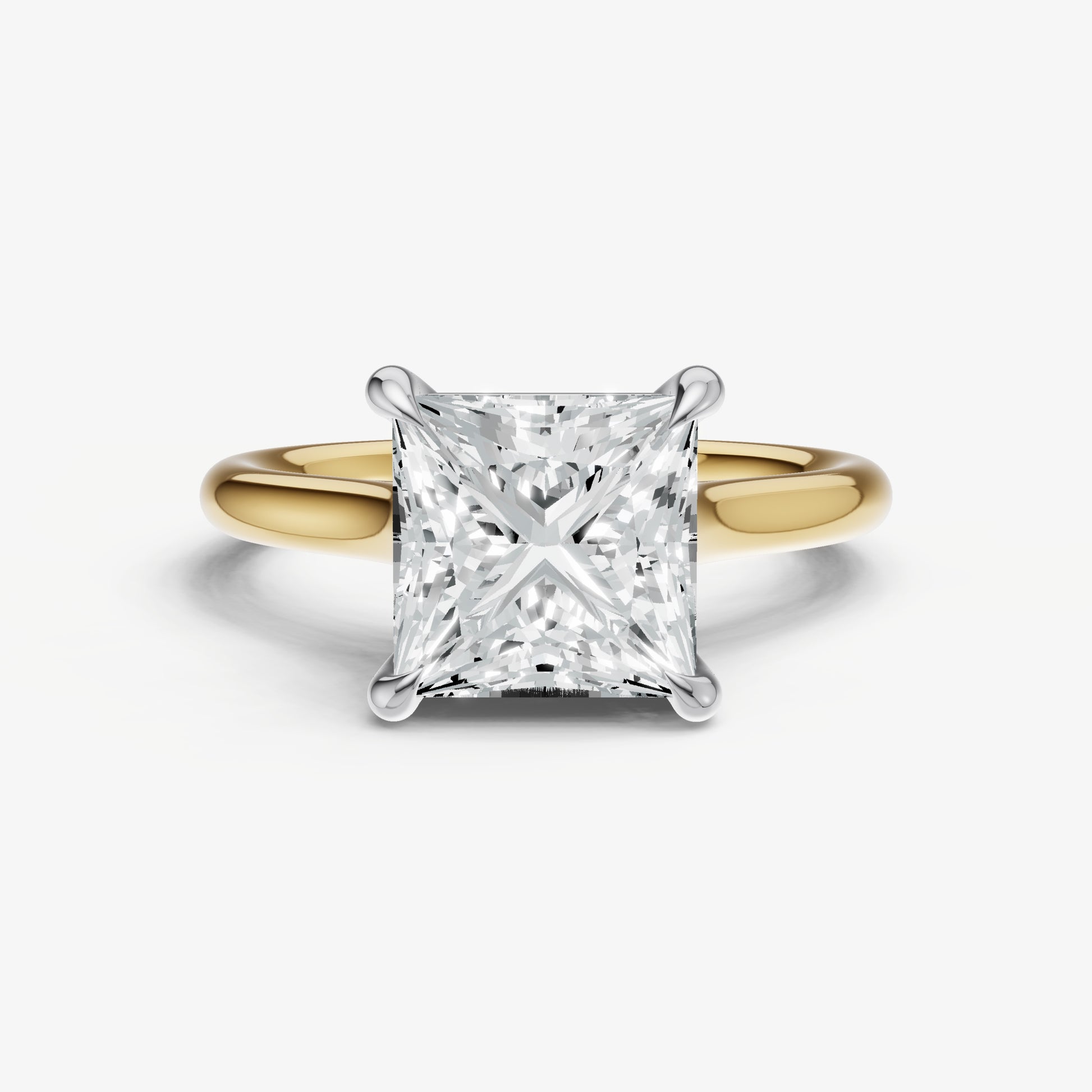 Princess Cathedral Set Solitaire Engagement Ring
