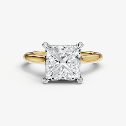 Princess Cathedral Set Solitaire Engagement Ring