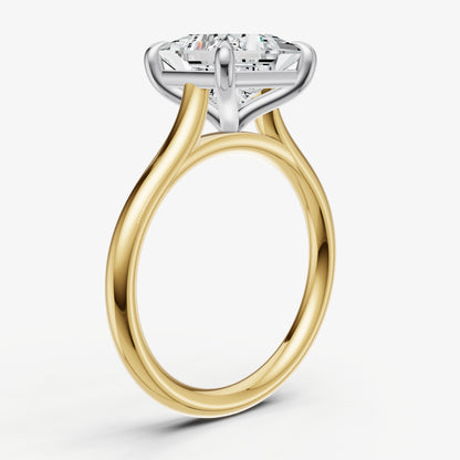 Princess Cathedral Set Solitaire Engagement Ring