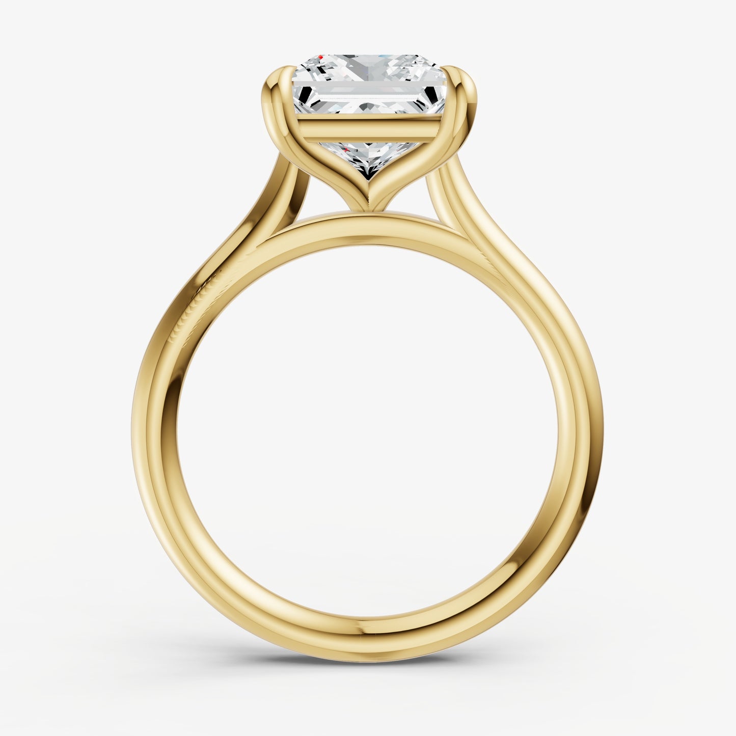 Princess Cathedral Set Solitaire Engagement Ring