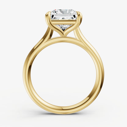 Princess Cathedral Set Solitaire Engagement Ring