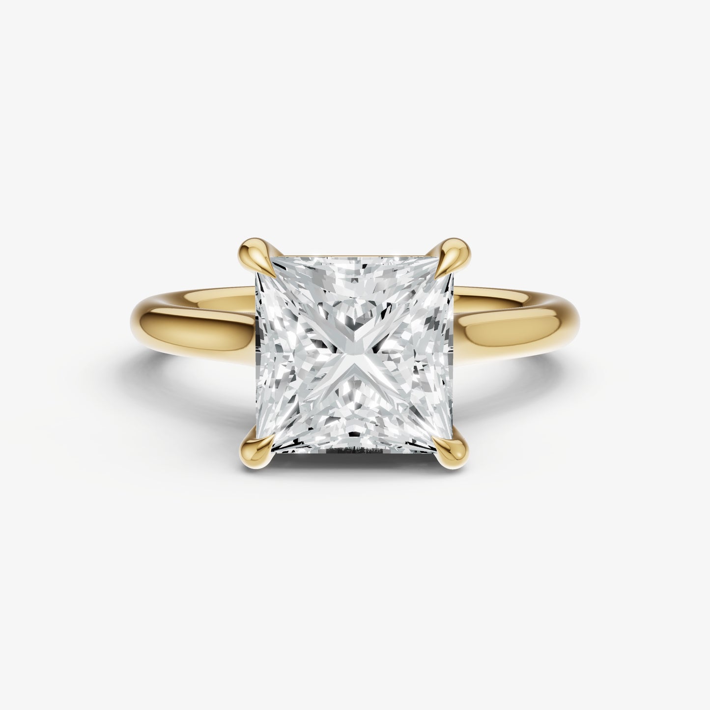 Princess Cathedral Set Solitaire Engagement Ring