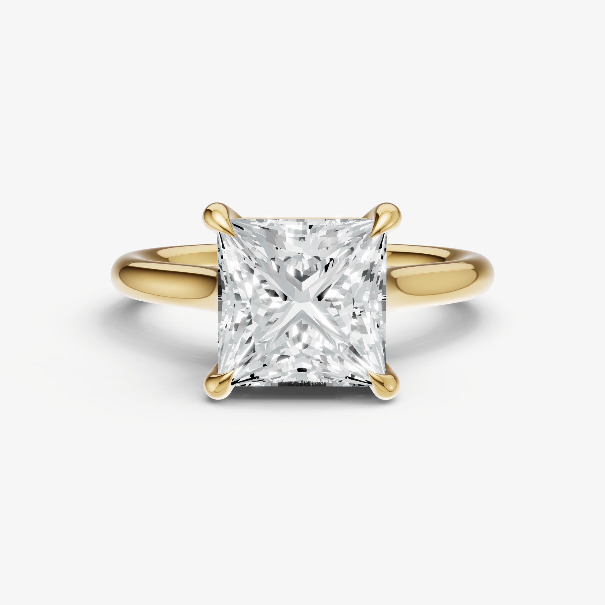 Princess Cathedral Set Solitaire Engagement Ring