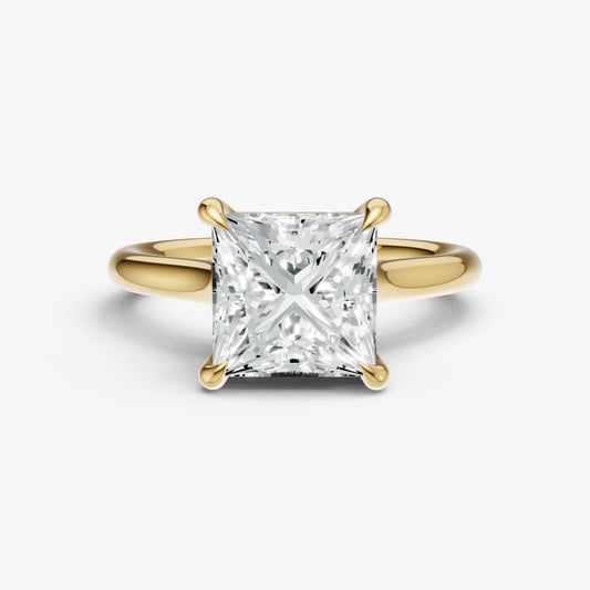 Princess Cathedral Set Solitaire Engagement Ring