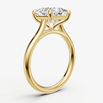 Princess Cathedral Set Solitaire Engagement Ring