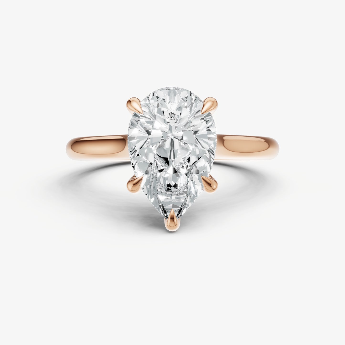Pear Cathedral Set Solitaire Engagement Ring