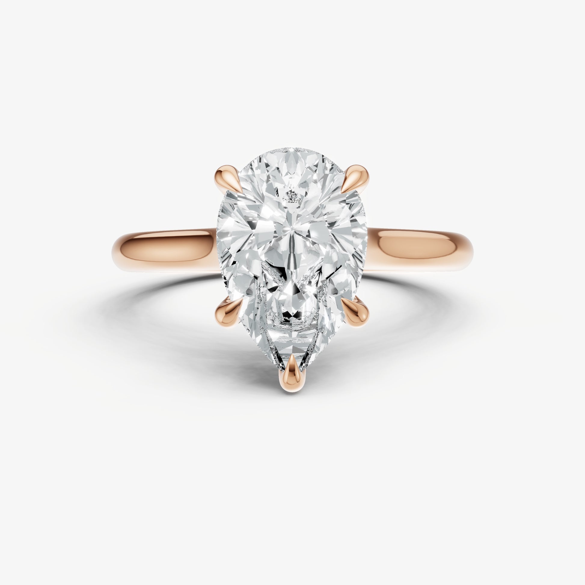 Pear Cathedral Set Solitaire Engagement Ring