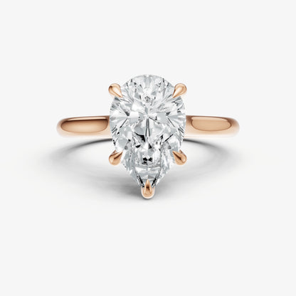 Pear Cathedral Set Solitaire Engagement Ring