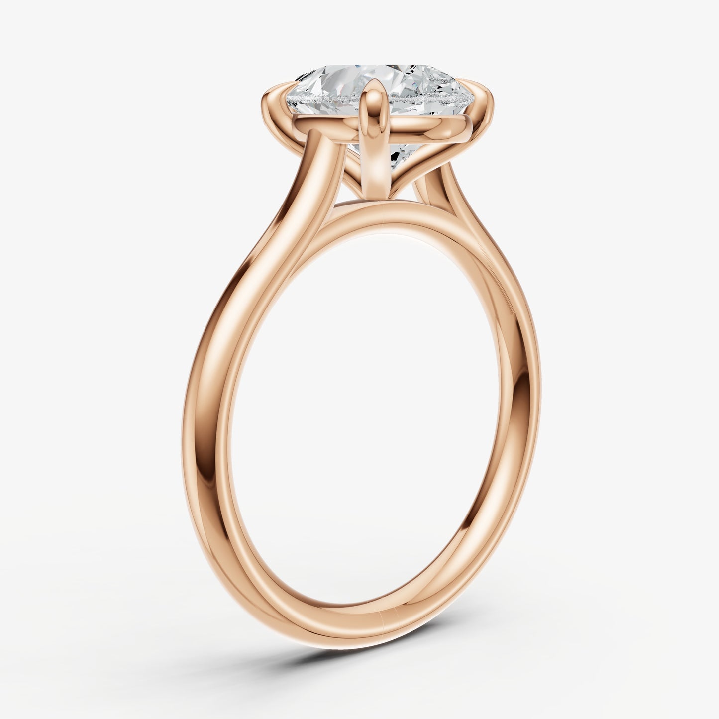 Pear Cathedral Set Solitaire Engagement Ring