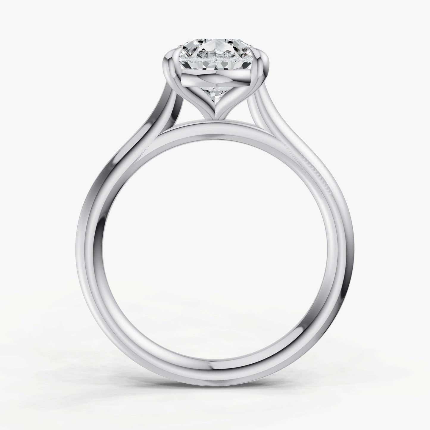 Pear Cathedral Set Solitaire Engagement Ring