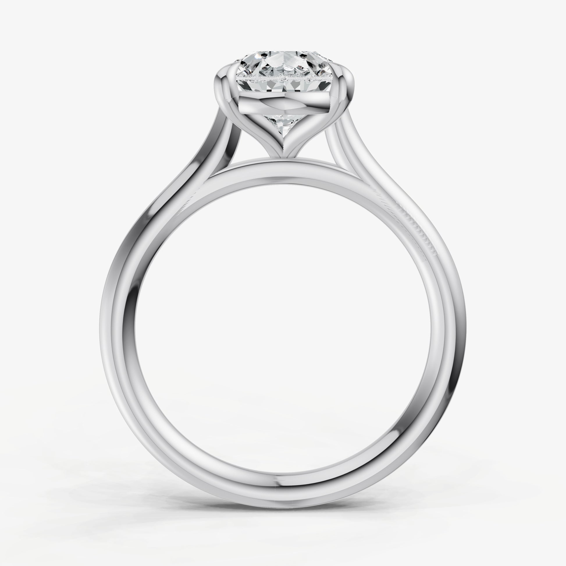 Pear Cathedral Set Solitaire Engagement Ring