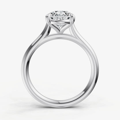 Pear Cathedral Set Solitaire Engagement Ring