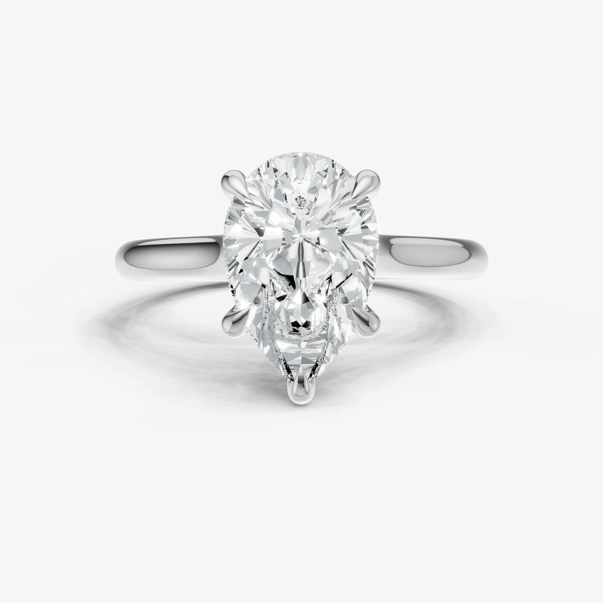 Pear Cathedral Set Solitaire Engagement Ring
