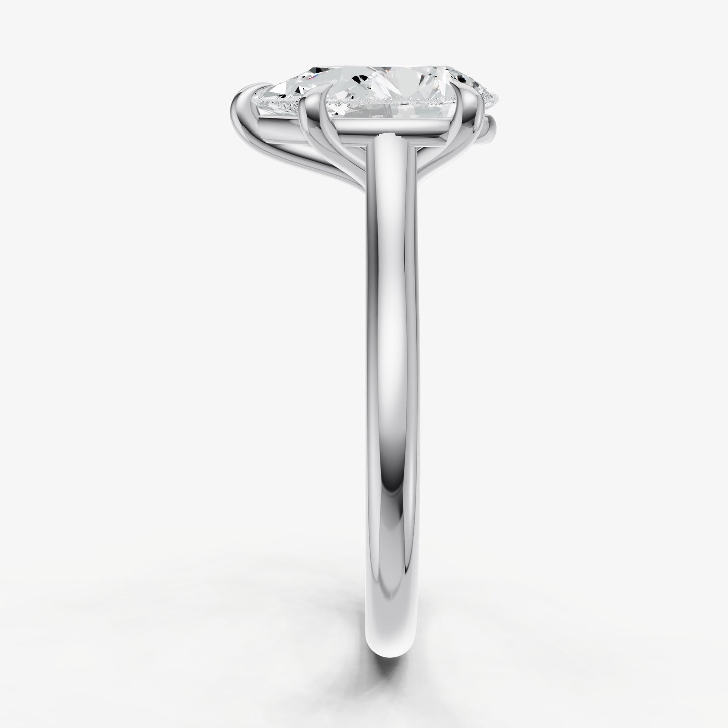 Pear Cathedral Set Solitaire Engagement Ring