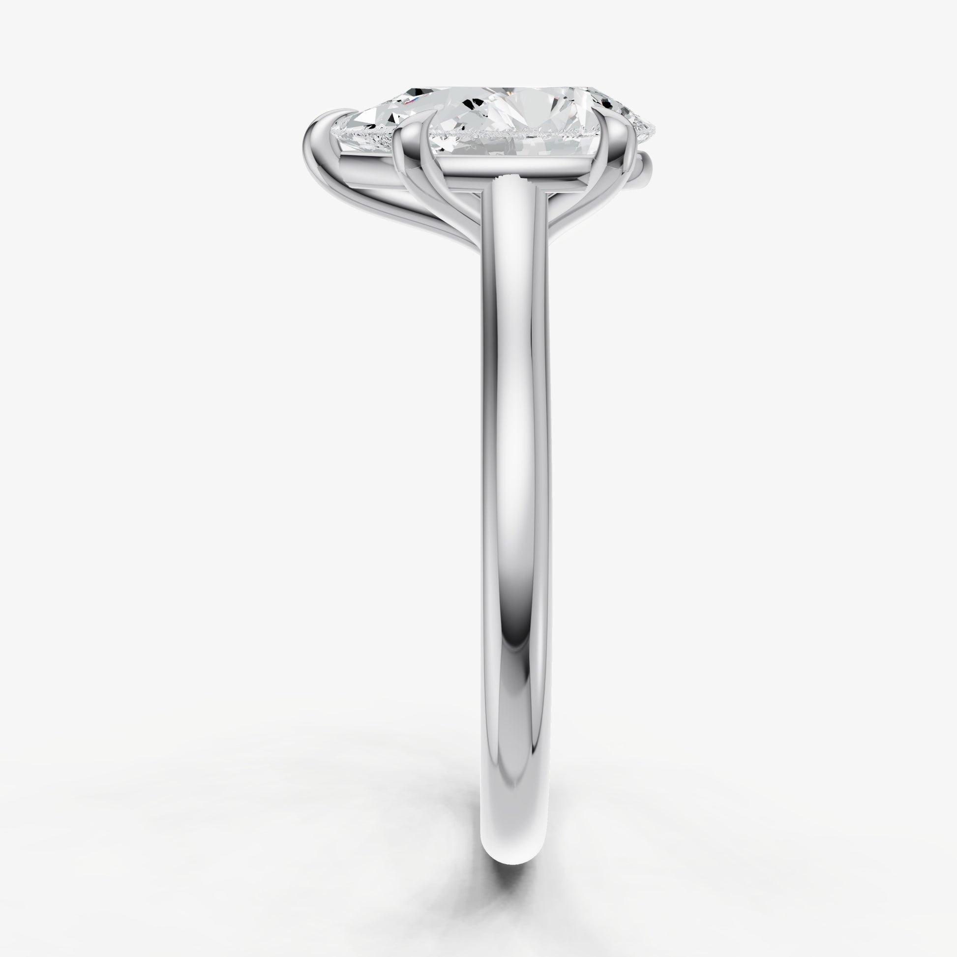 Pear Cathedral Set Solitaire Engagement Ring