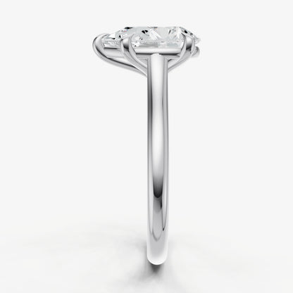 Pear Cathedral Set Solitaire Engagement Ring