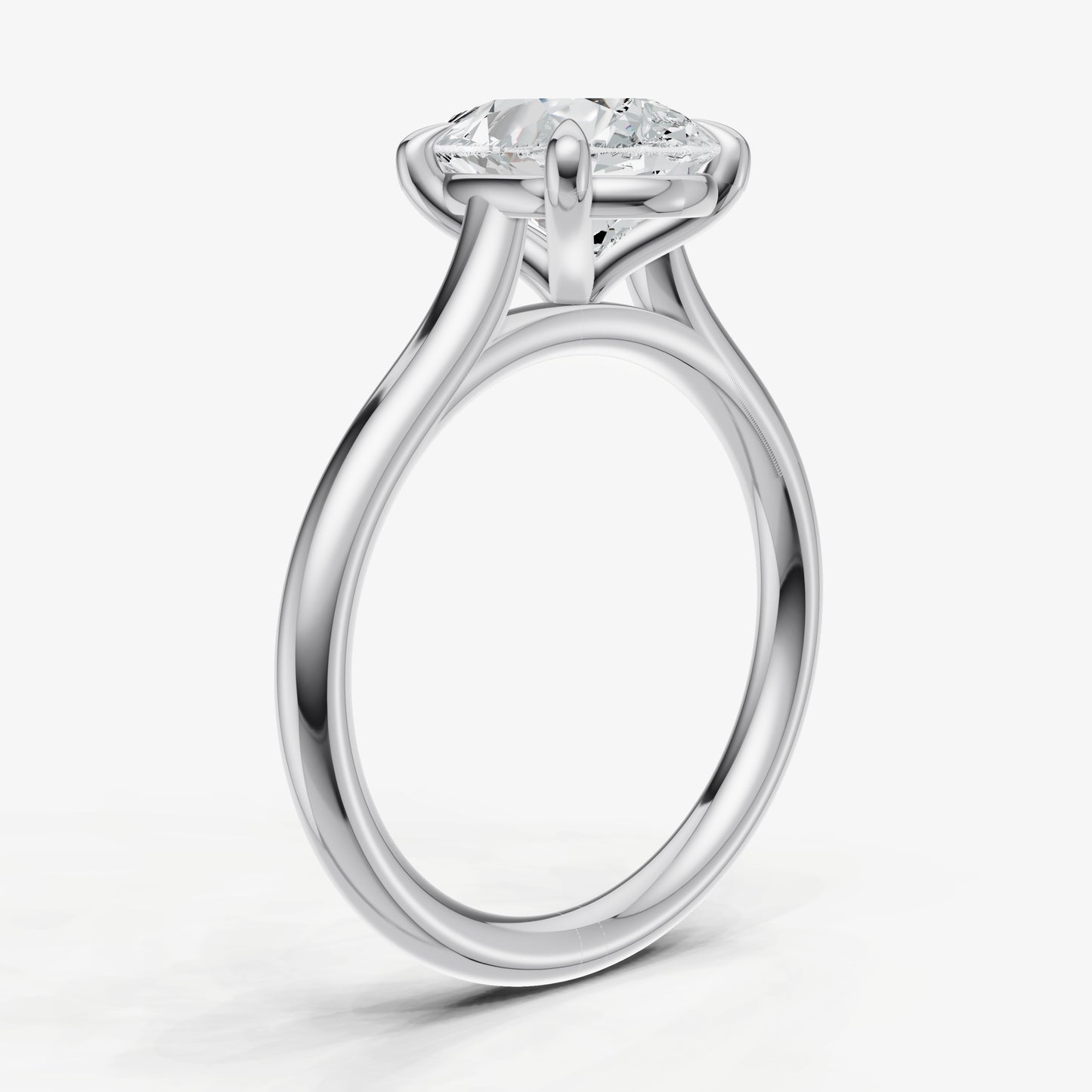 Pear Cathedral Set Solitaire Engagement Ring