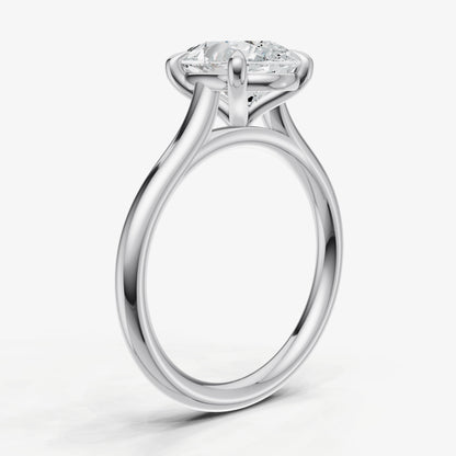 Pear Cathedral Set Solitaire Engagement Ring