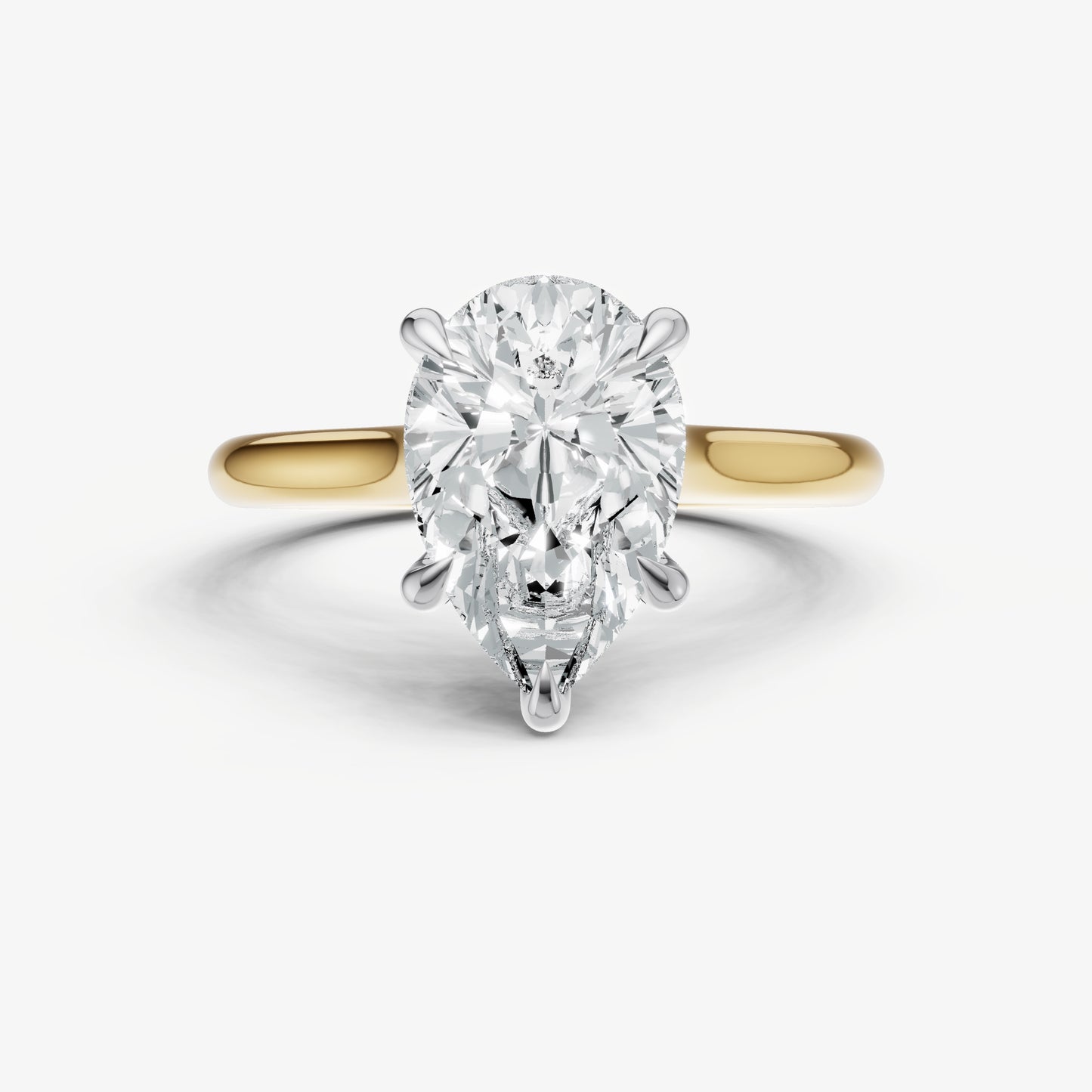 Pear Cathedral Set Solitaire Engagement Ring