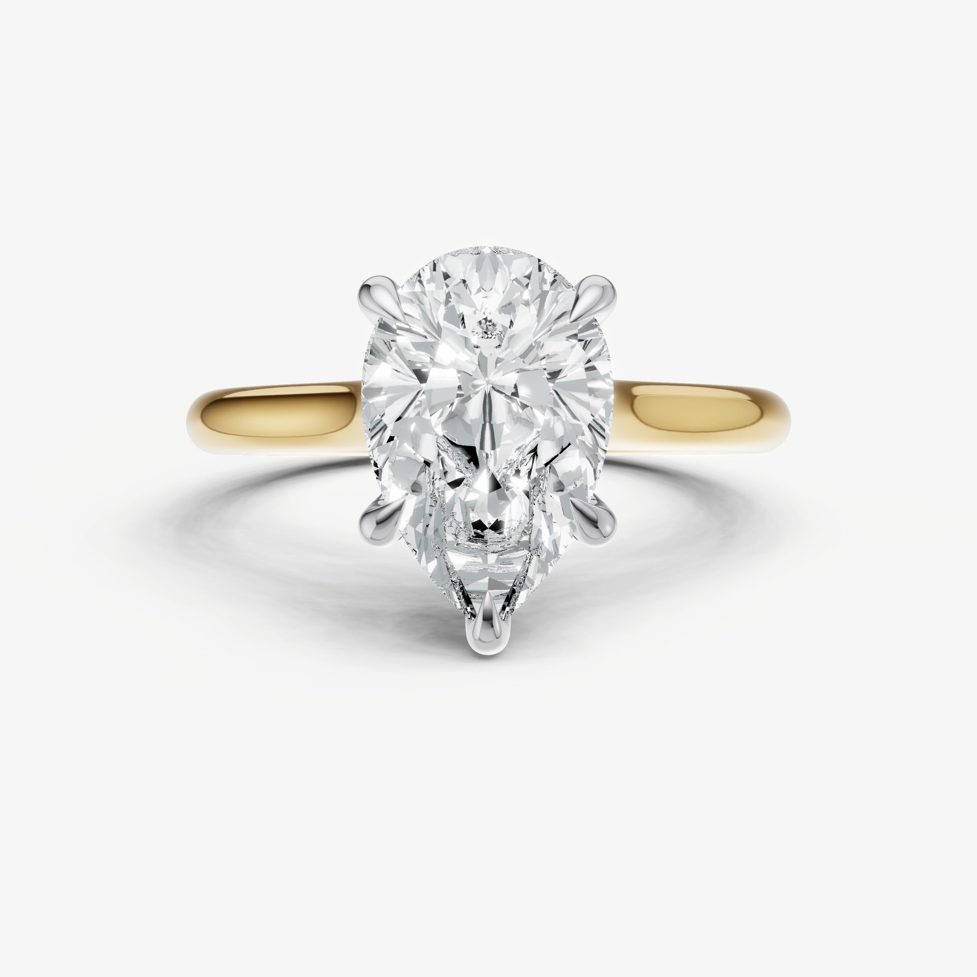 Pear Cathedral Set Solitaire Engagement Ring