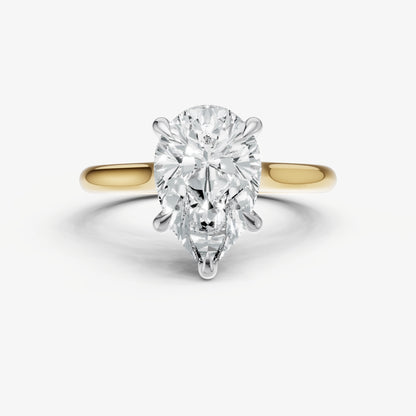 Pear Cathedral Set Solitaire Engagement Ring