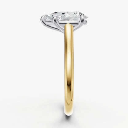 Pear Cathedral Set Solitaire Engagement Ring