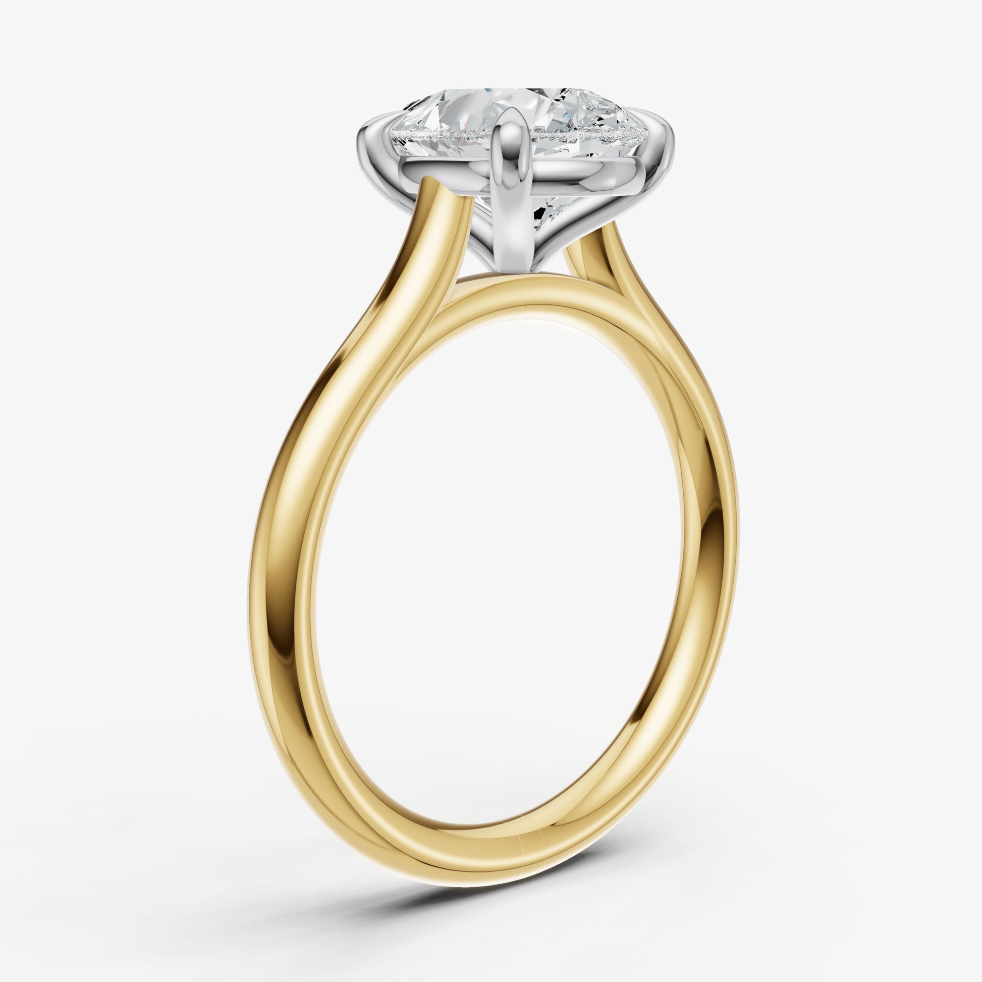 Pear Cathedral Set Solitaire Engagement Ring