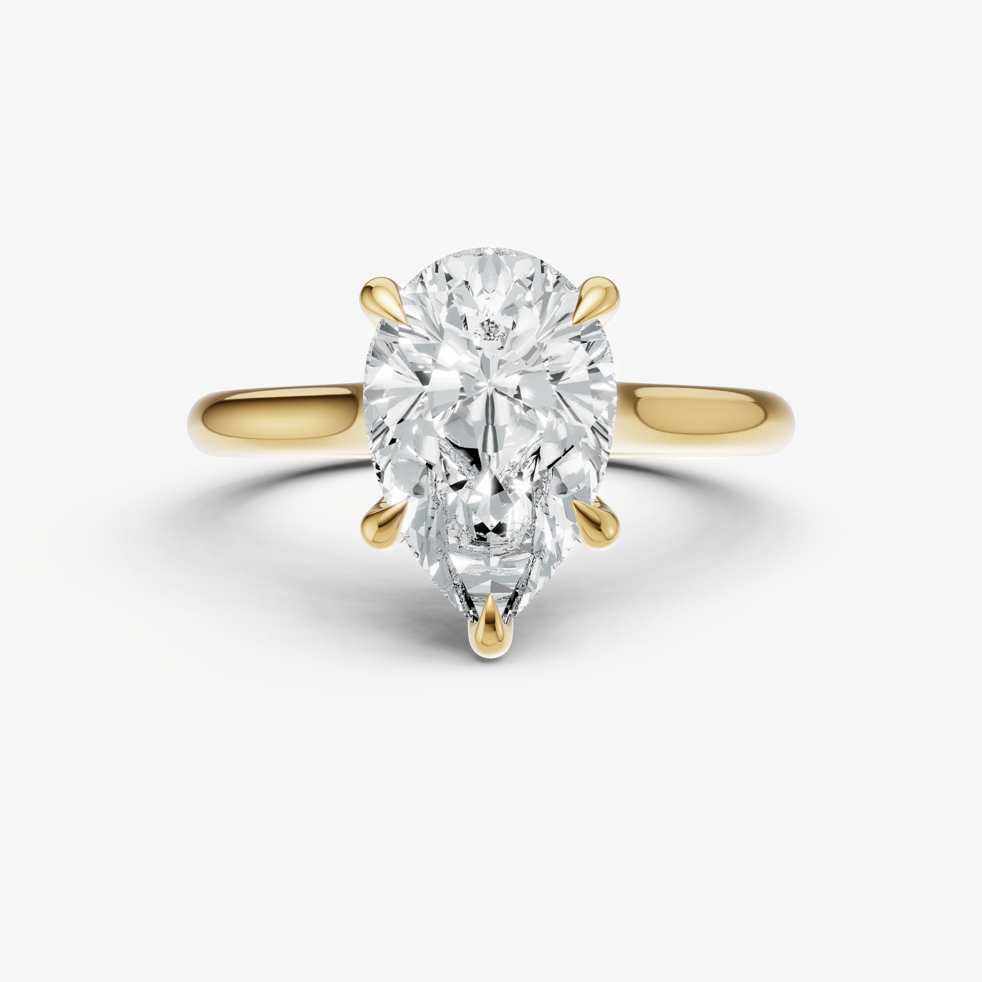 Pear Cathedral Set Solitaire Engagement Ring