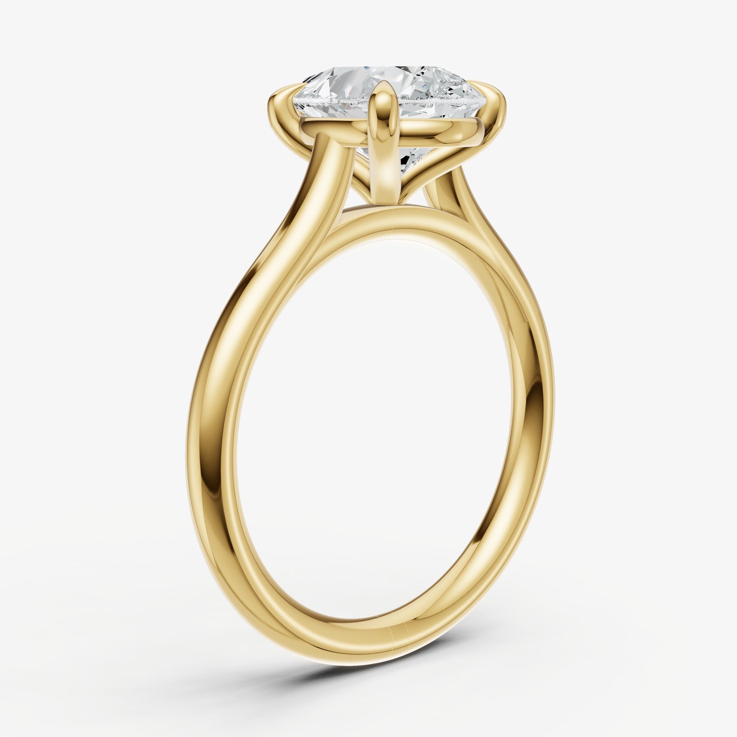Pear Cathedral Set Solitaire Engagement Ring