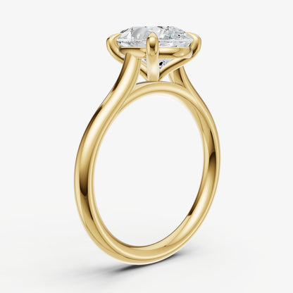 Pear Cathedral Set Solitaire Engagement Ring